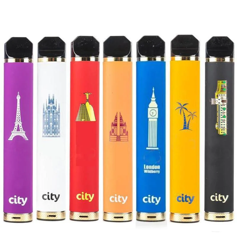 Russian Packing Vape Pen City Disposable 1600 Puffs Electronic Cigarette Device